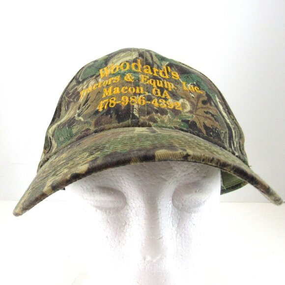 Woodard's Tractors & Equip. Inc Emb Logo Men's Camo Adj Strap Back Cap Hat - Picture 2 of 8